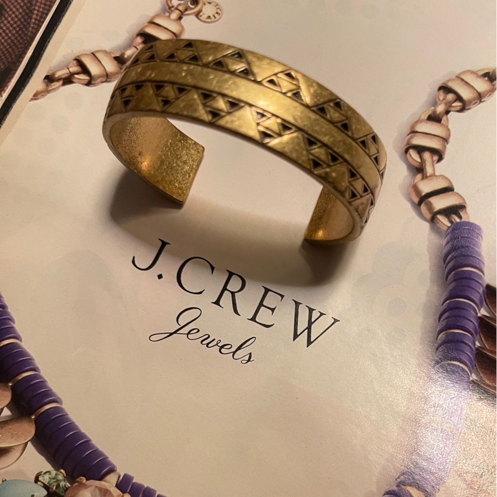 JCrew Vintage Brass-Tone Geometric Cuff Bracelet - Women Accessories